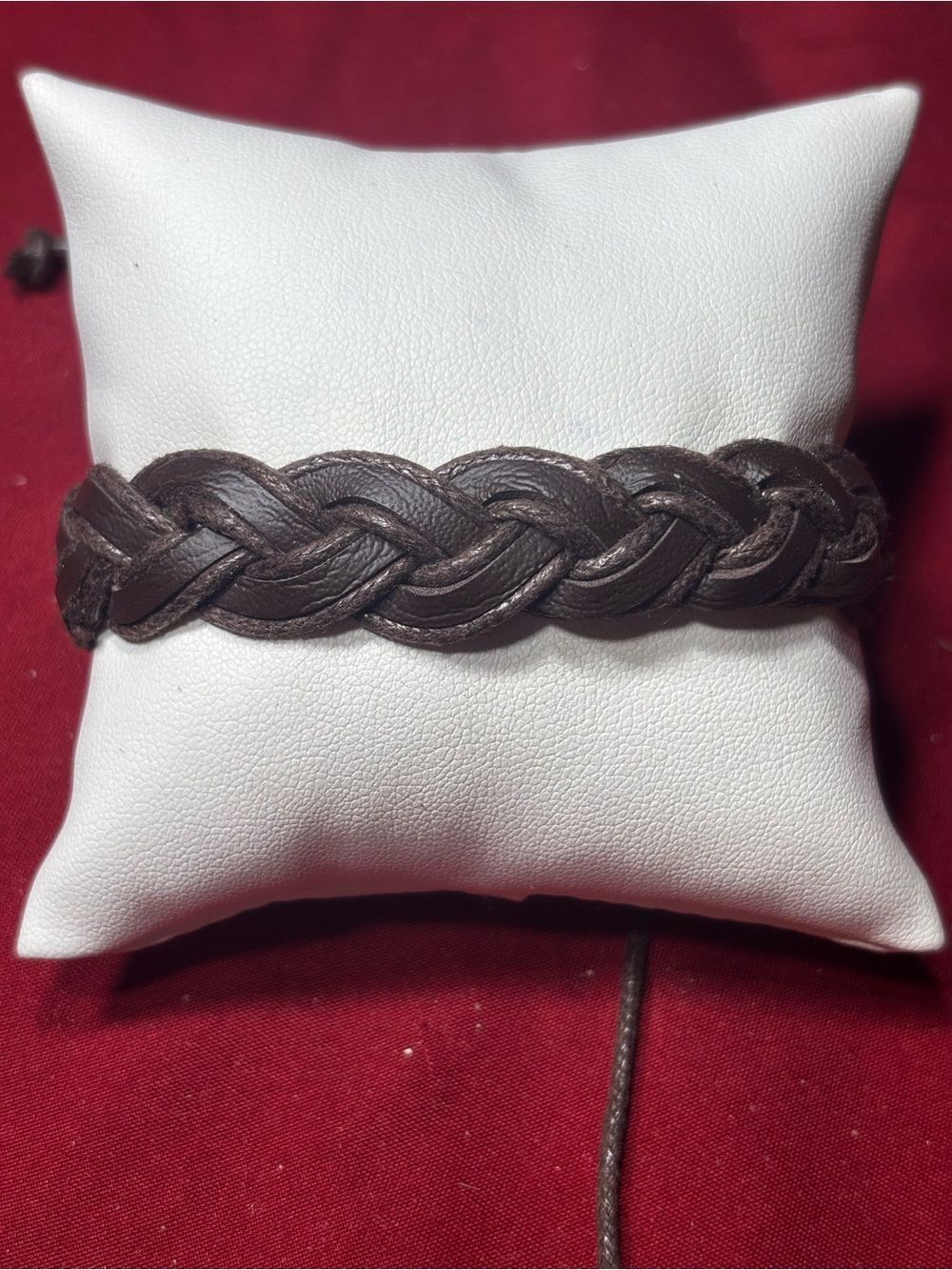 New Braided Leather Adjustable Bracelet - Brown